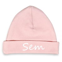 Babymutsje met naam baby neutraal