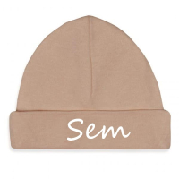Babymutsje met naam baby neutraal