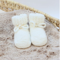 Knuffelbeer en merinowol slofjes Lief Kleintje wat ben je welkom