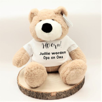 Knuffelbeer Hoera Jullie/je worden/wordt Opa/Oma, Tante/Oom 45cm