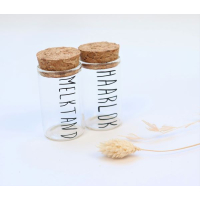 Set Glazen flesjes melktand / haarlok