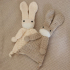  Lappenpop Bunny sand en off/white Handmade 22cm