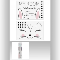 Deursticker baby/kinderkamer BUNNY