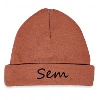 Babymutsje met naam baby neutraal