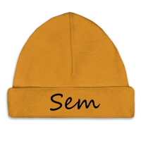 Babymutsje met naam baby neutraal