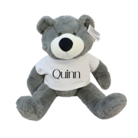 Knuffelbeer Vic grey, 45cm met naam baby