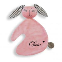 Knuffeldoek Konijn Rose gepersonaliseerd