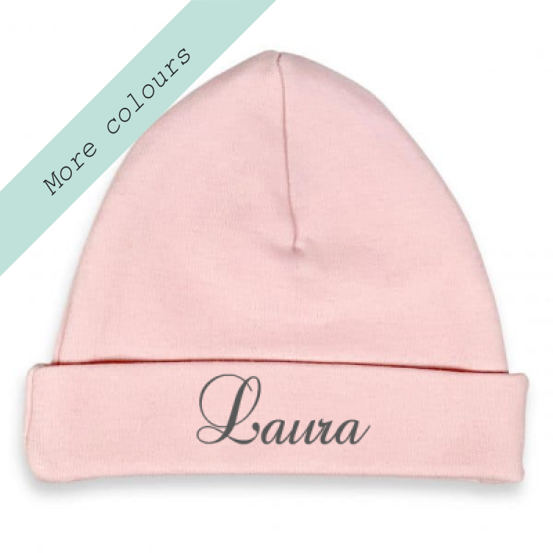 Babymutsje Blush verschillende kleuren en lettertype