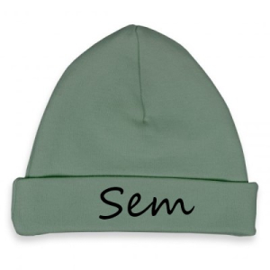 Babymutsje met naam baby neutraal