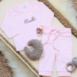 Babypakje rose Sierlijk  met naam maat 56 