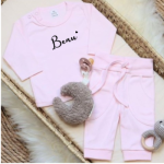 Babypakje rose met naam maat 56 
