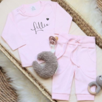 Babypakje rose met naam maat 56
