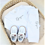  Babypakje wit met naam baby maat 56