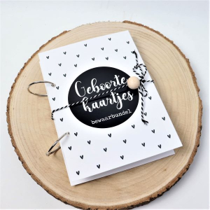 Mini Love Bewaarbundel Geboorte-kaartjes Zwart/Wit