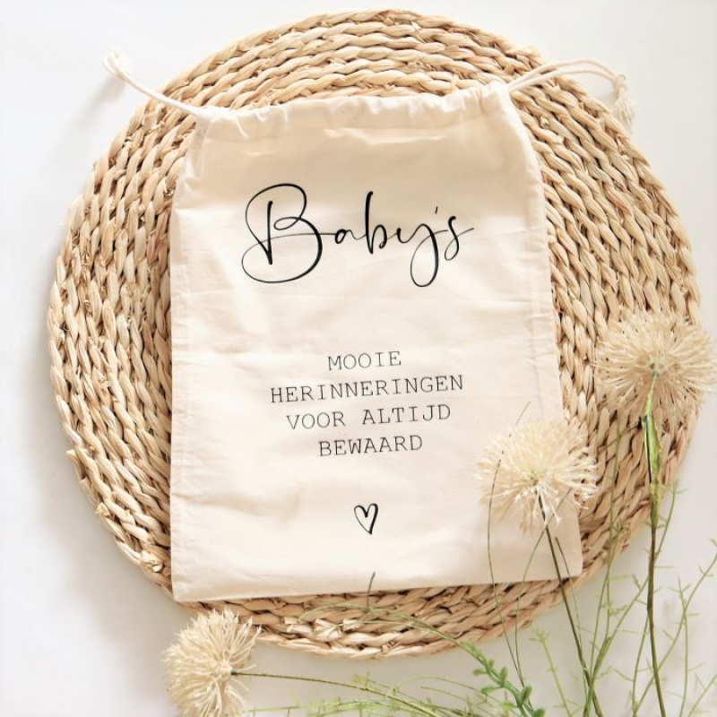Bewaarzak Baby's Mooie Herinneringen Groot 30 x 24 CM
