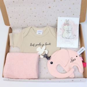 Brievenbuspakket Blush met naam baby
