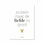 Kaart Zo klein maar de liefde zo groot