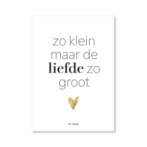 Kaart Zo klein maar de liefde zo groot