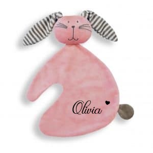 Knuffeldoek Konijn Rose gepersonaliseerd