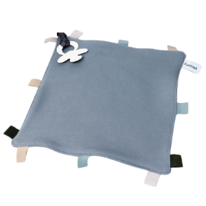 Speen/knuffeldoek Labeldoek Grey/Bleu 