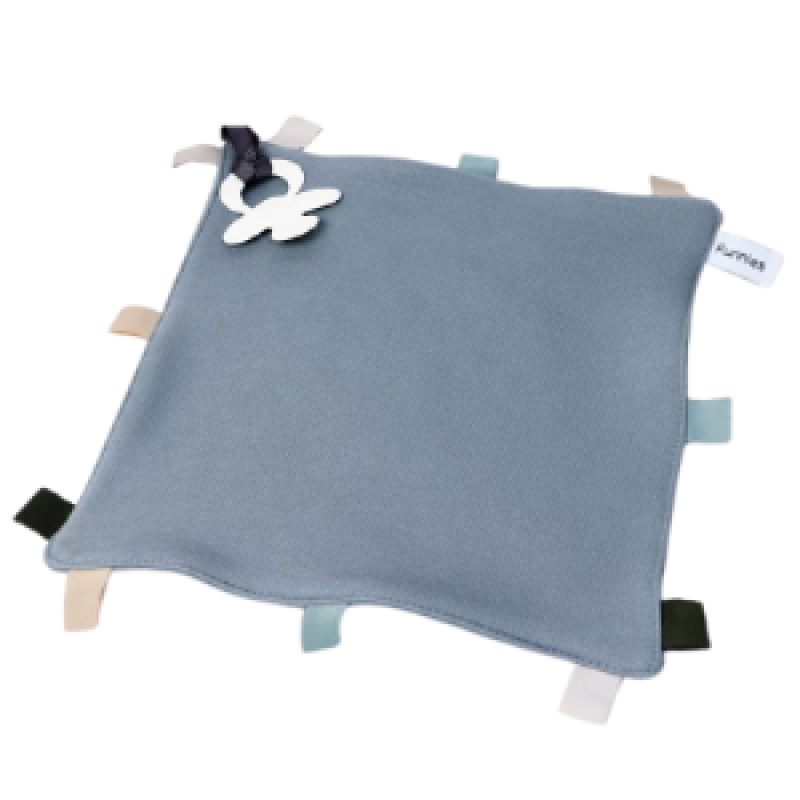 Speen/knuffeldoek Labeldoek Grey/Bleu 