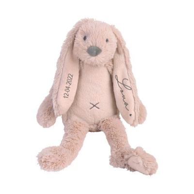 Happy Horse Rabbit Richie Old Pink 28 cm met naam en geboortedatum baby Handgeschreven