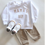 Joggingpak MAMA'S BOY wit maat 80