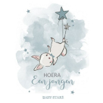 Kaart bunny hoera een jongen