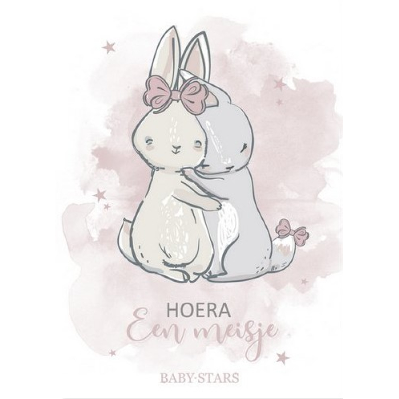Kaart Bunny hoera een meisje
