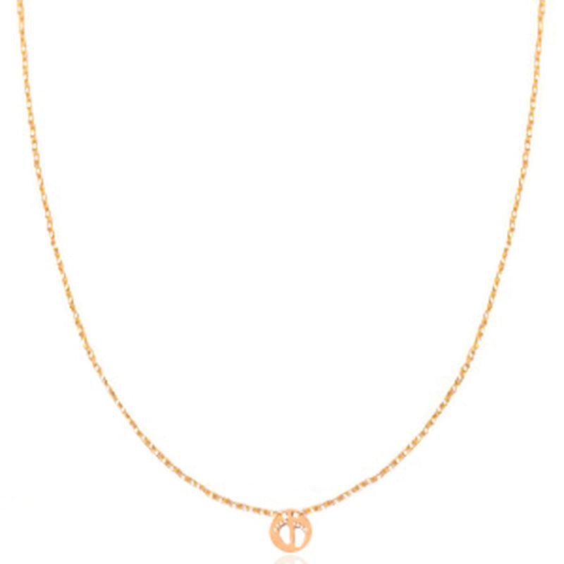 ketting 45cm rose gold babyvoetjes