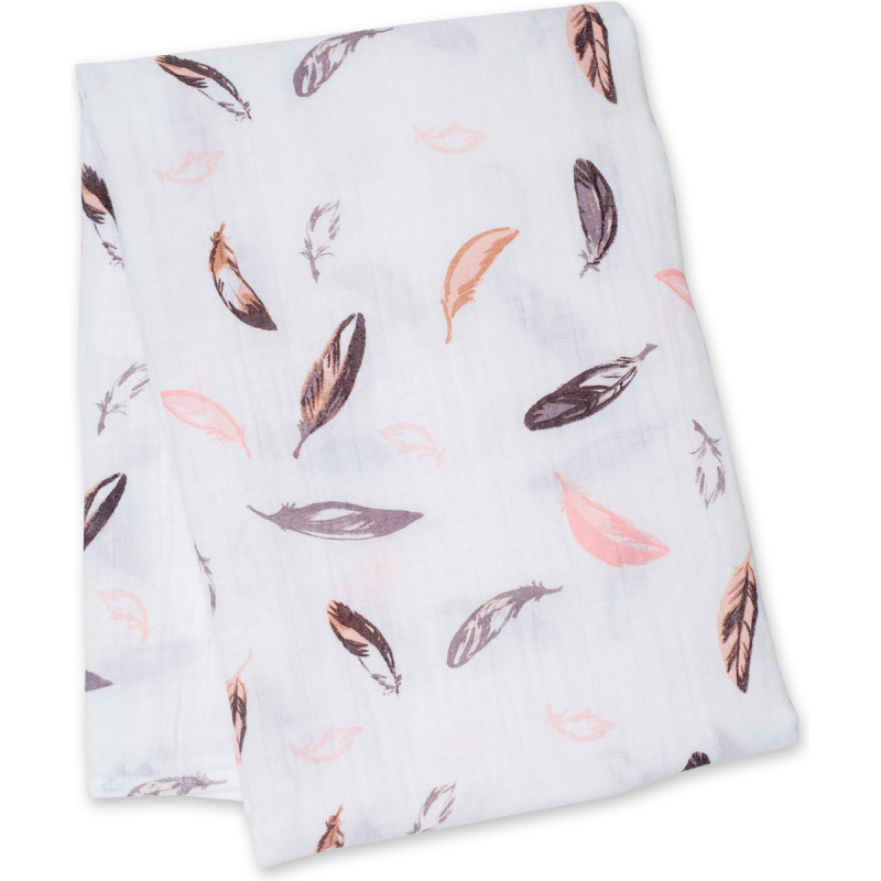 XL Lulujo swaddle 100% katoen 120x120 cm - Putty Feather