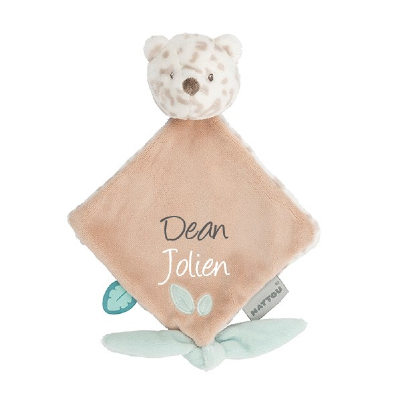 Nieuw! Nattou Speen/Knuffeldoekje luipaard Jungo met naam 