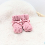 Babyslofjes Merino wol Rose 0-6 Maanden