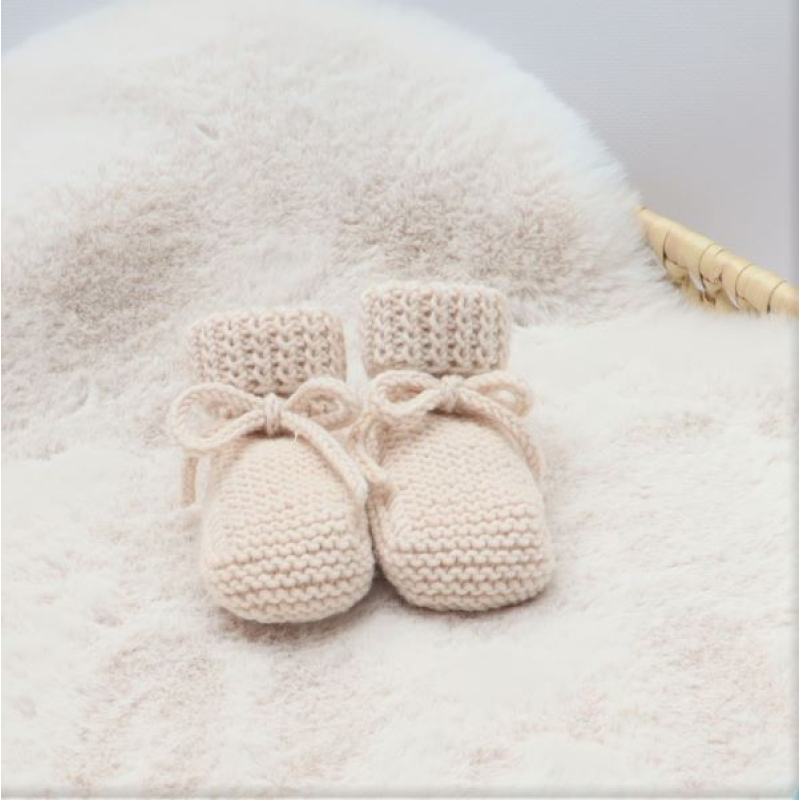 Babyslofjes Merino wol Sand 0-6 Maanden