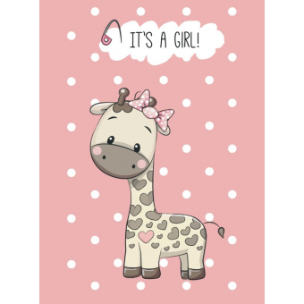 Kaart It's a Girl Giraf