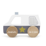 Tryco Wooden Police Car Toy met naam/geboortedatum