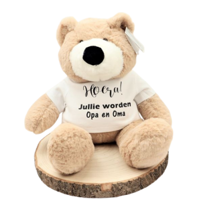 Knuffelbeer Hoera Jullie/je worden/wordt Opa/Oma, Tante/Oom 45cm