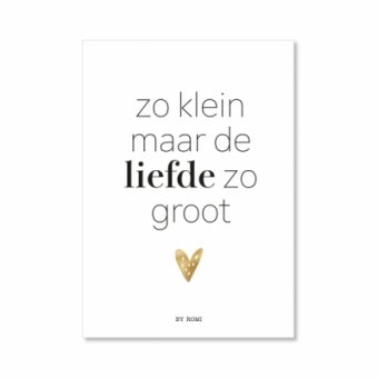 Kaart Zo klein maar de liefde zo groot