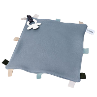Speen/knuffeldoek Labeldoek Grey/Bleu Speen/knuffeldoek Labeldoek Grey/Bleu