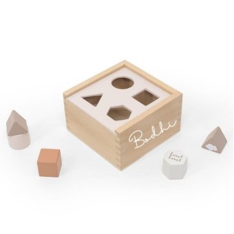 Label Label Shape Sorting Box - Nougat met naam baby  Label Label Shape Sorting Box - Nougat met naam baby