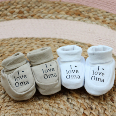 Babyslofjes I Love Oma / Opa / tante / tantie / oom / oompie / papa / mama Babyslofjes I Love Oma / Opa / tante / tantie / oom / oompie / papa / mama