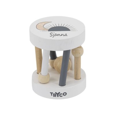 Tryco Houten Rollende Rammelaar met naam Tryco Houten Rollende Rammelaar met naam