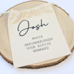 Bewaarzak met naam baby 24x 20 CM