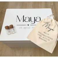 Bewaarzak met naam baby 24x 20 CM