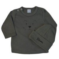 Set Shirt met Babymuts Lion met naam baby