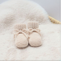 Babyslofjes Merino wol Sand 0-6 Maanden